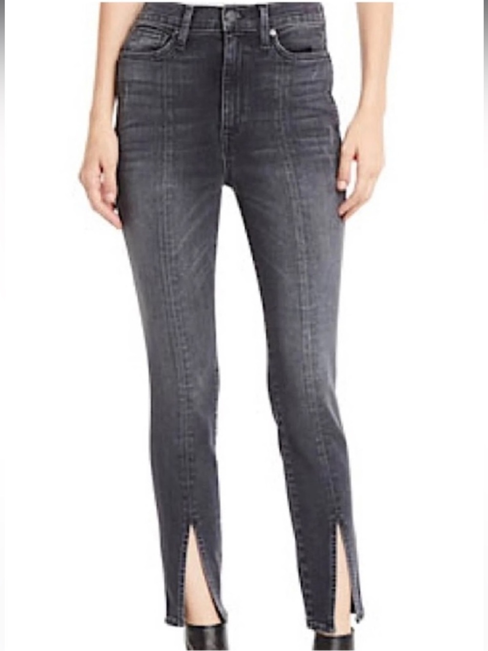 Alice + Olivia Split Hem Jeans "You Look Good " Cotton Elastane Medium Blue 28